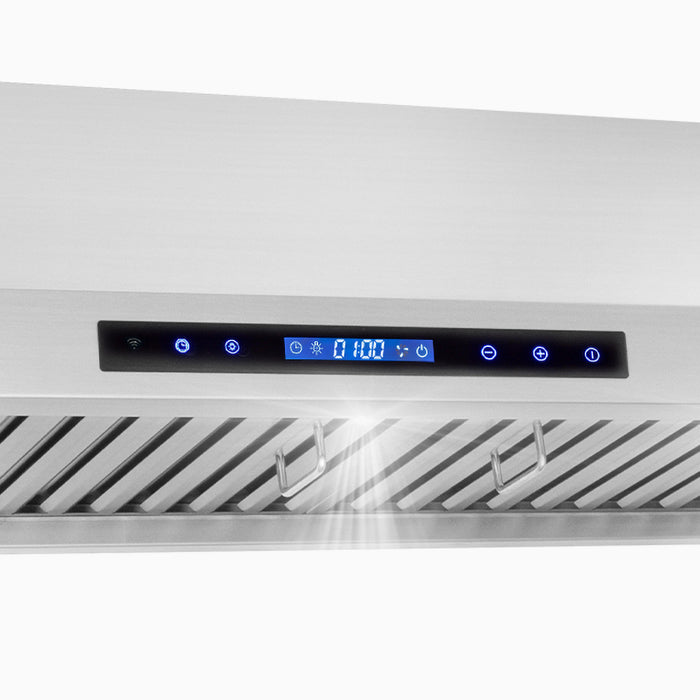 Cosmo 48 in. Ducted Under Cabinet Range Hood with Soft-Touch Controls, Permanent Filters, 4-Speed Fan, LED Lights in Stainless Steel - COS-QS48