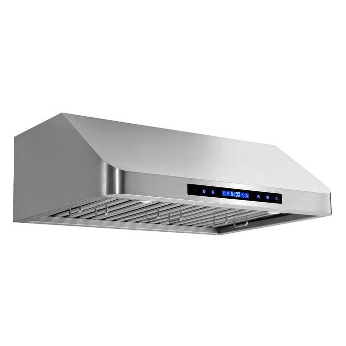 Cosmo 30 in. Ducted Under Cabinet Range Hood in Stainless Steel with Touch Display, LED Lighting and Permanent Filters - COS-QS75