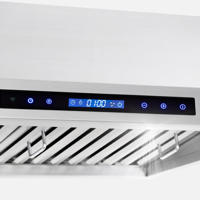 Cosmo 30 in. Ducted Under Cabinet Range Hood in Stainless Steel with Touch Display, LED Lighting and Permanent Filters - COS-QS75