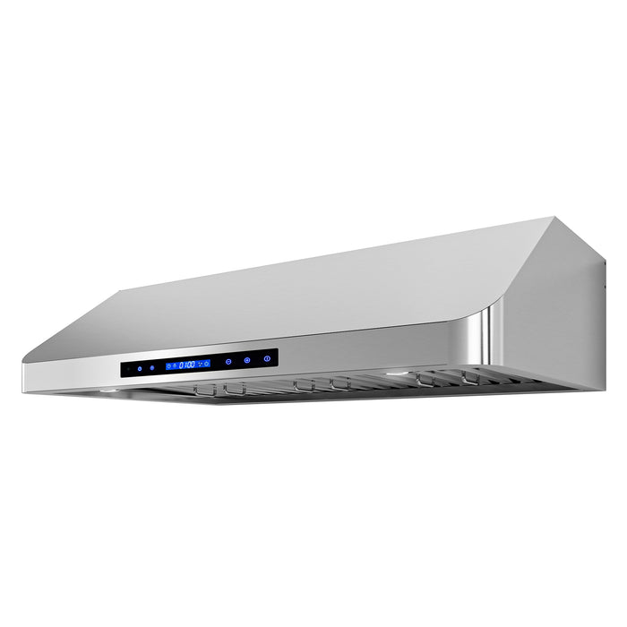 Cosmo 36 in. Ducted Under Cabinet Range Hood in Stainless Steel with Touch Display, LED Lighting and Permanent Filters - COS-QS90