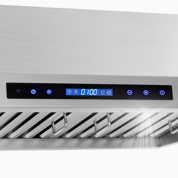 Cosmo 36 in. Ducted Under Cabinet Range Hood in Stainless Steel with Touch Display, LED Lighting and Permanent Filters - COS-QS90