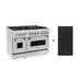 ZLINE 48 in. 6.0 cu. ft. Legacy Dual Fuel Range with 7 Burner Gas Cooktop and 2 Electric Ovens in Stainless Steel with Reversible Griddle (RA-GR-48)