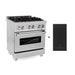 ZLINE 30 in. 4.0 cu. ft. Legacy Dual Fuel Range with Gas Cooktop and Electric Convection Oven in Satin Stainless Steel with 4 Brass Burners and Griddle (RAS-SN-BR-GR-30)
