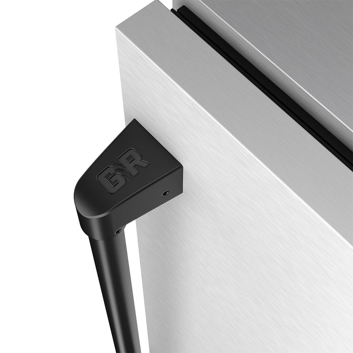 Gordon Ramsay THOR 24" Outdoor Beverage Cooler - Stainless Steel / Black - close up of color hardware