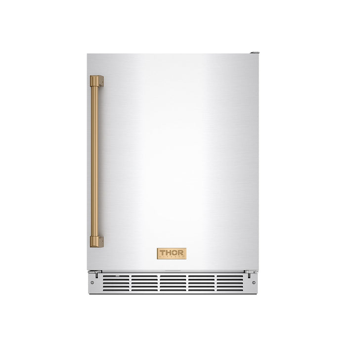 Gordon Ramsay THOR 24" Outdoor Beverage Cooler - Stainless Steel / Bronze - front door closed