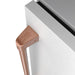 Gordon Ramsay THOR 24" Outdoor Beverage Cooler - Stainless Steel / Rose Gold - close up of color hardware