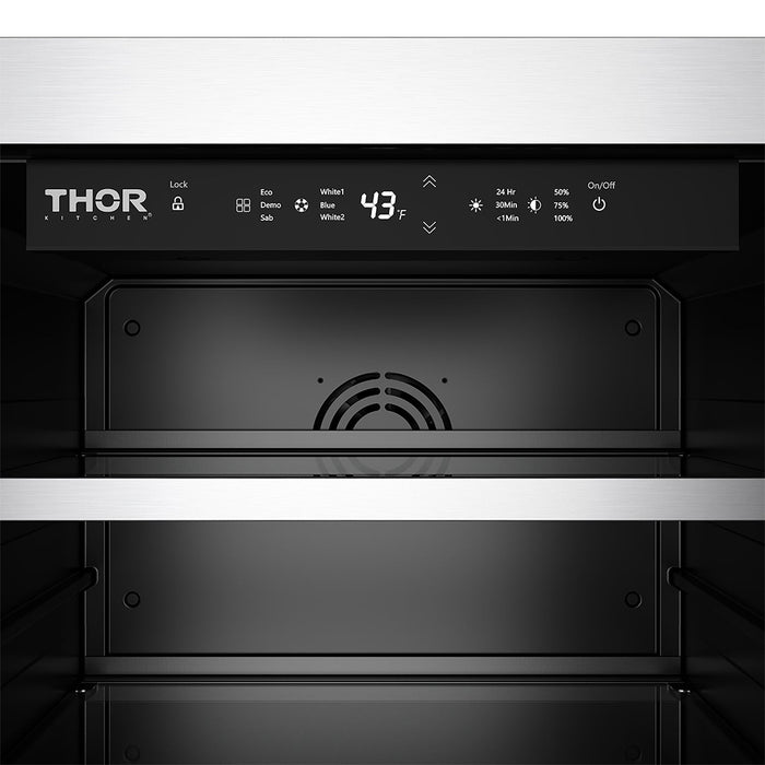 Gordon Ramsay THOR 24" Outdoor Beverage Cooler - Stainless Steel - close up of control panel