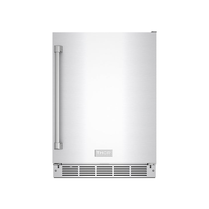Gordon Ramsay THOR 24" Outdoor Beverage Cooler - Stainless Steel - front door closed