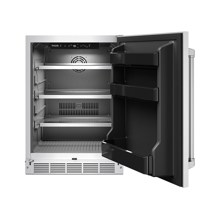 Gordon Ramsay THOR 24" Outdoor Beverage Cooler - Stainless Steel - light on white 1