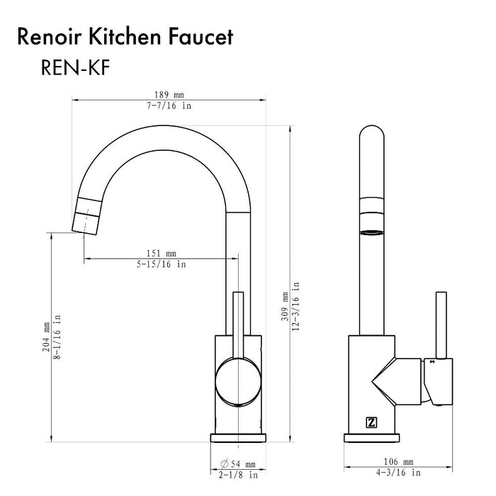 ZLINE REN-KF-MB kitchen faucet