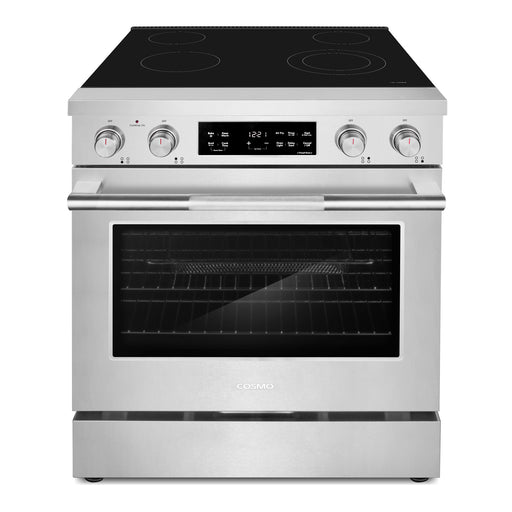 Cosmo 30 in. Stellar Collection 4.8 cu. ft. Electric Range, 4 Burner Ceramic Glass Cooktop, Convection Oven, Stainless Steel - COS-RES304SS