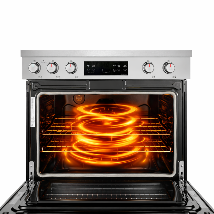 Cosmo 36 in. Stellar Collection 6.1 cu. ft. Electric Range, 5 Burner Ceramic Glass Cooktop, Convection Oven, Stainless Steel - COS-RES365SS