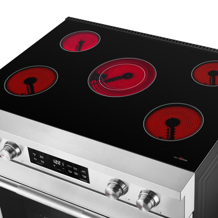 Cosmo 36 in. Stellar Collection 6.1 cu. ft. Electric Range, 5 Burner Ceramic Glass Cooktop, Convection Oven, Stainless Steel - COS-RES365SS