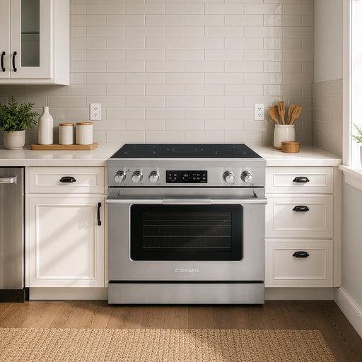 Cosmo 36 in. Stellar Collection 6.1 cu. ft. Electric Range, 5 Burner Ceramic Glass Cooktop, Convection Oven, Stainless Steel - COS-RES365SS