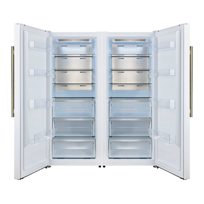 Forno Maderno 2-28-Inch Wide Convertible Refrigerator/Freezer in White, Decorative Trim, 27.2 cu.ft, 84-Inch High, ENERGY STAR Certified