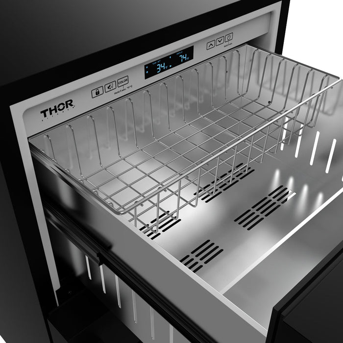 Gordon Ramsay THOR 24" Drawer Refrigerator RF24UB - Black - close up of drawer