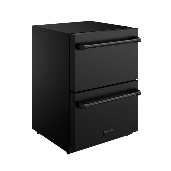 Gordon Ramsay THOR 24" Drawer Refrigerator RF24UB - Black - front left side closed