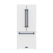 Gordon Ramsay THOR 30" White French Door Refrigerator - White / Blue - front door closed with logo