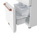 Gordon Ramsay THOR 30" White French Door Refrigerator - White / Rose Gold - close up of color hardware