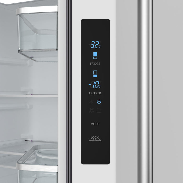 Gordon Ramsay THOR 30" White French Door Refrigerator - White - close up of control panel