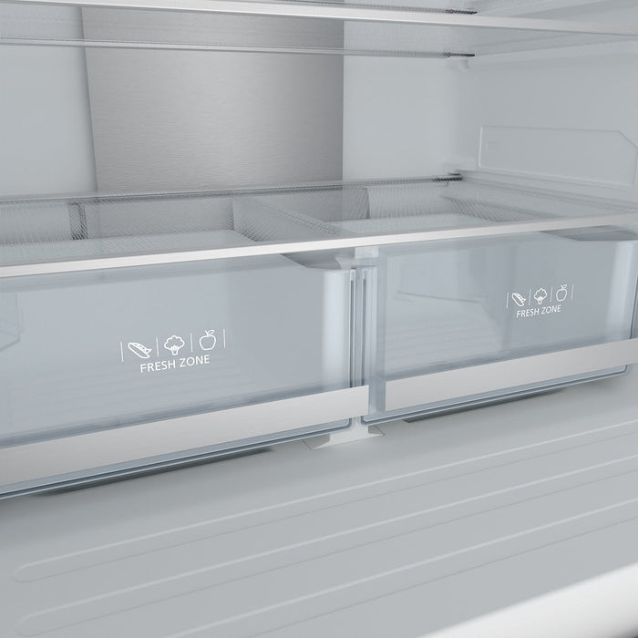 Gordon Ramsay THOR 30" White French Door Refrigerator - White - close up of fruit and vegetable box drawer