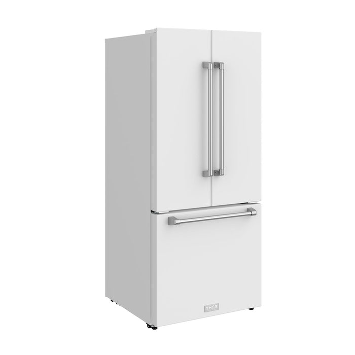 Gordon Ramsay THOR 30" White French Door Refrigerator - White - front left side closed