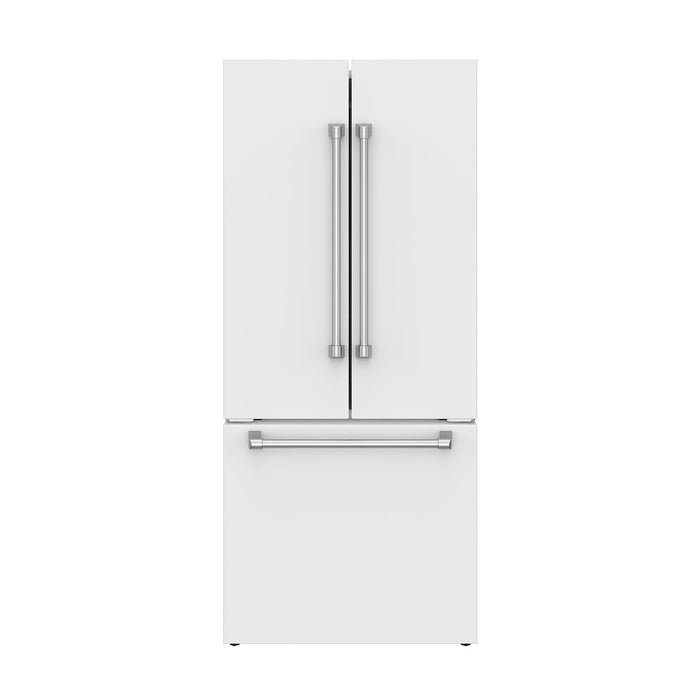 Gordon Ramsay THOR 30" White French Door Refrigerator - White - front door closed without logo