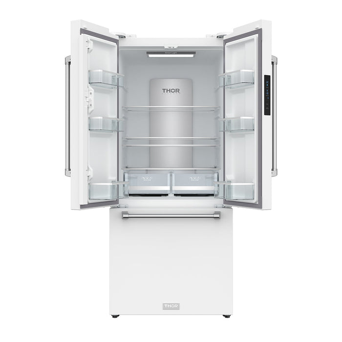 Gordon Ramsay THOR 30" White French Door Refrigerator - White - front door open