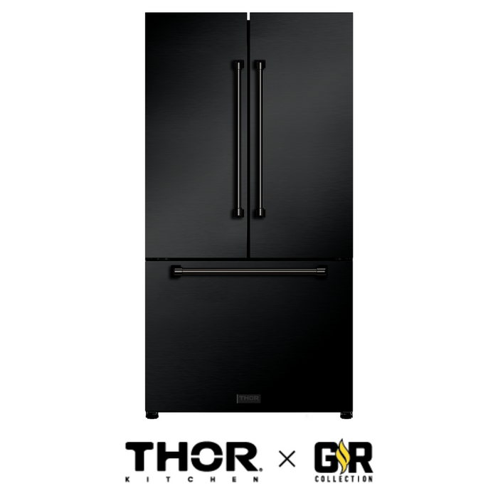 Gordon Ramsay by THOR Kitchen Package - 36" Gas Range, 36" Refrigerator with Ice Maker and Dishwasher in Stainless Steel, AP-RSG36B-2