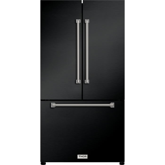 Gordon Ramsay by THOR Kitchen Package - 36" Gas Range, 36" Refrigerator with Ice Maker and Dishwasher in Stainless Steel, AP-RSG36B-2