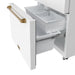 Gordon Ramsay THOR 36" White French Door Refrigerator - White / Bronze - close up of color hardware