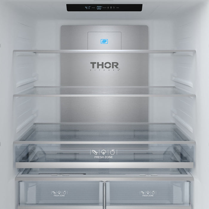 Gordon Ramsay THOR 36" White French Door Refrigerator - White - close up of refrigeration