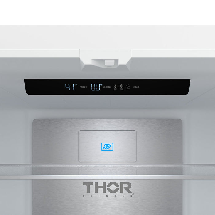 Gordon Ramsay THOR 36" White French Door Refrigerator - White - close up of control panel