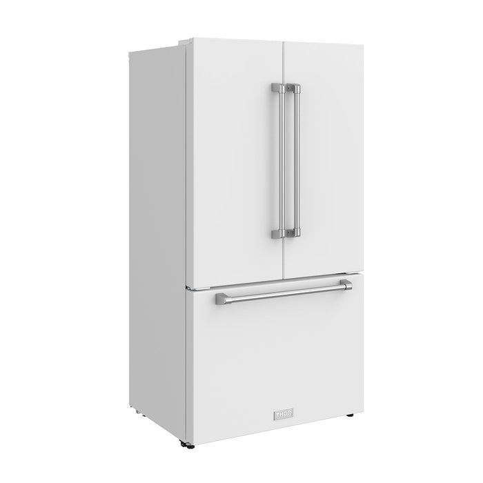 Gordon Ramsay THOR 36" White French Door Refrigerator - White - front left side closed