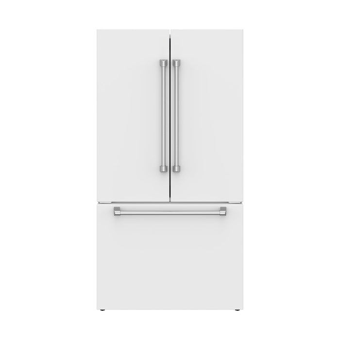 Gordon Ramsay THOR 36" White French Door Refrigerator - White - front door closed without logo