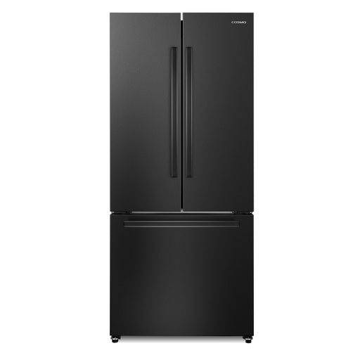 Cosmo 30 in. Vista Collection 17.5 cu. ft. Counter Depth 3-Door French Door Refrigerator, Freezer Drawer, Handles, Matte Black - COS-RFFV183GHBK