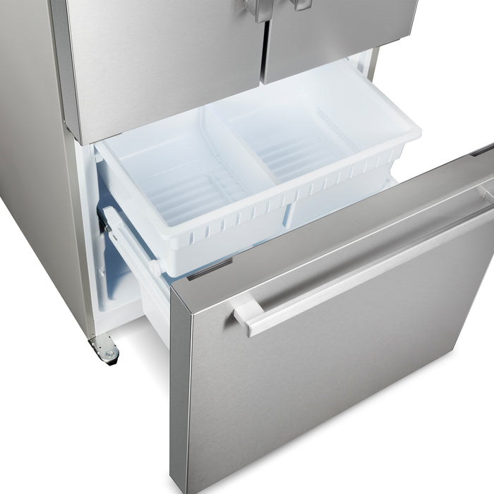 Cosmo 30 in. 17.5 cu. ft. Counter Depth 3-Door French Door Refrigerator with Freezer Drawer in Fingerprint Resistant Stainless Steel - COS-RFFV183GHS