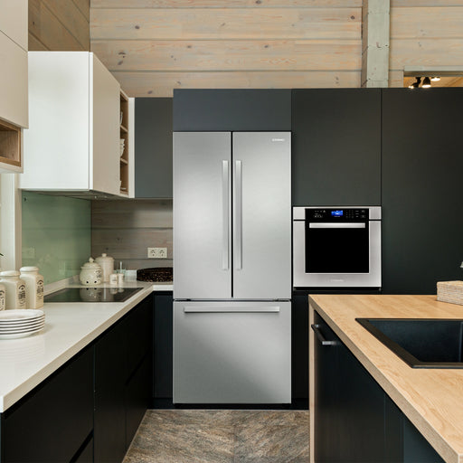 Cosmo 30 in. 17.5 cu. ft. Counter Depth 3-Door French Door Refrigerator with Freezer Drawer in Fingerprint Resistant Stainless Steel - COS-RFFV183GHS