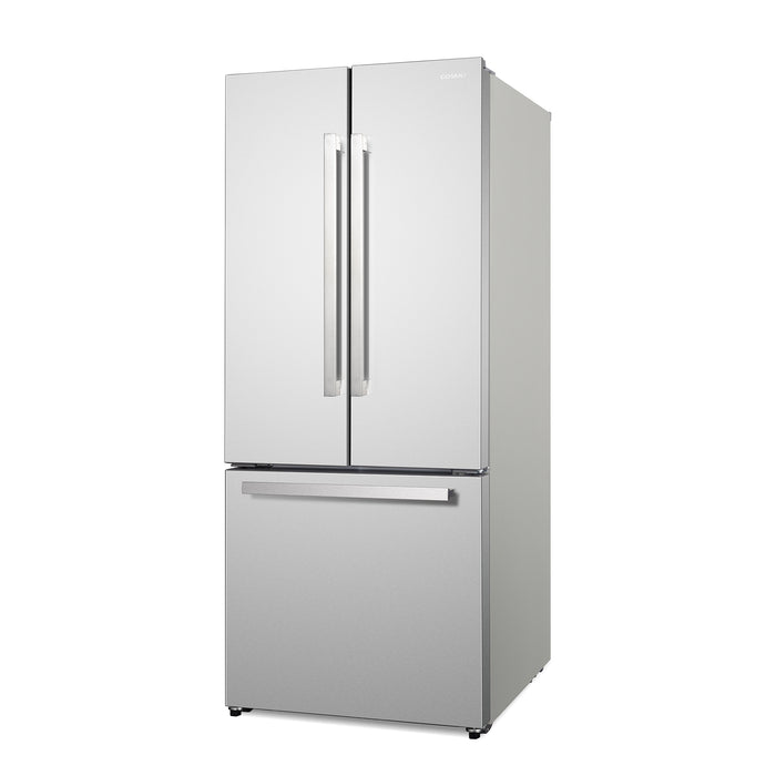 Cosmo 30 in. 17.5 cu. ft. Counter Depth 3-Door French Door Refrigerator with Freezer Drawer in Fingerprint Resistant Stainless Steel - COS-RFFV183GHS