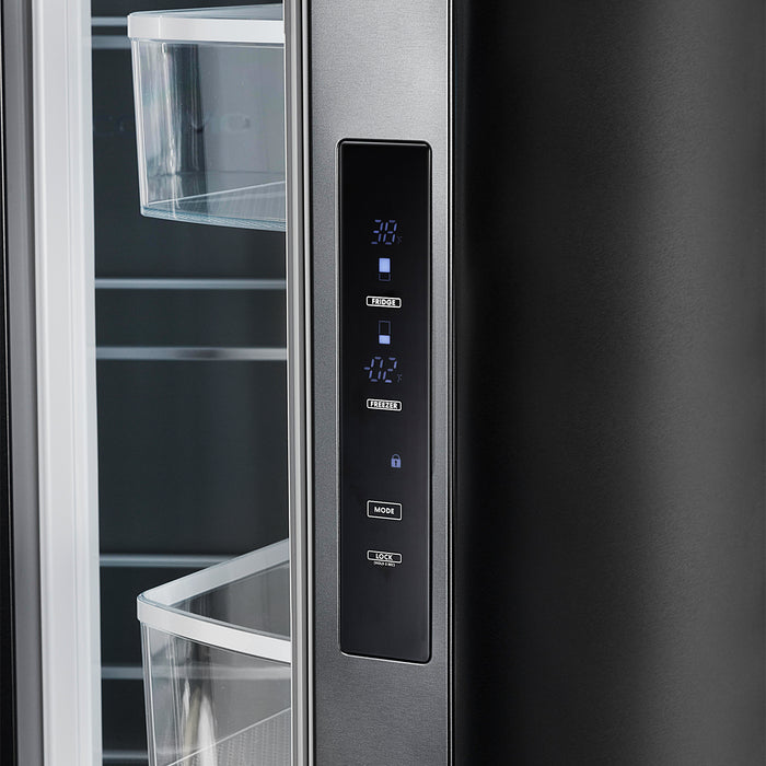 Cosmo 30 in. Vista Collection 17.5 cu. ft. Counter Depth 3-Door French Door Refrigerator, Freezer Drawer, Matte Black - COS-RFFV183RBK