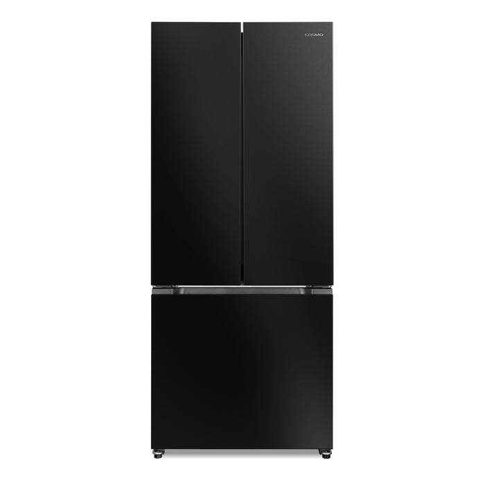 Cosmo 30 in. Vista Collection 17.5 cu. ft. Counter Depth 3-Door French Door Refrigerator, Freezer Drawer, Matte Black - COS-RFFV183RBK