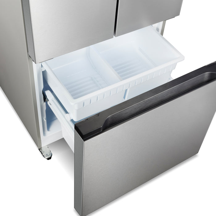 Cosmo 17.5 cu. ft. Counter Depth 3-Door French Door Refrigerator with Recessed Handles - COS-RFFV183RS