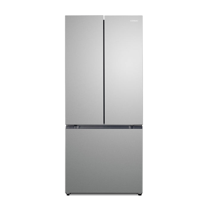 Cosmo 17.5 cu. ft. Counter Depth 3-Door French Door Refrigerator with Recessed Handles - COS-RFFV183RS