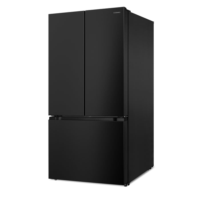 Cosmo 36 in. Vista Collection 27.4 cu. ft. French Door Refrigerator, Freezer Drawer, Water Dispenser, Ice Maker, Matte Black - COS-RFFV283RBK