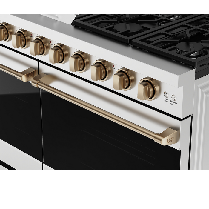 Gordon Ramsay by THOR Kitchen 48" 6.8 cu. ft. Professional Natural Gas Range in Stainless Steel, RSG48E