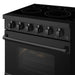 Gordon Ramsay THOR 30" Black Electric Range RSE30PB - Black - close up of color hardware