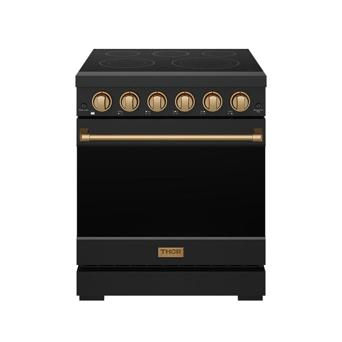 Gordon Ramsay THOR 30" Black Electric Range RSE30PB - Black / Bronze - front door closed