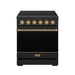 Gordon Ramsay THOR 30" Black Electric Range RSE30PB - Black / Bronze - front door closed