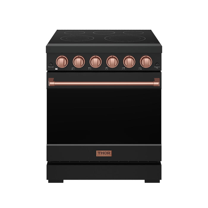 Gordon Ramsay THOR 30" Black Electric Range RSE30PB - Black / Rose Gold - front door closed