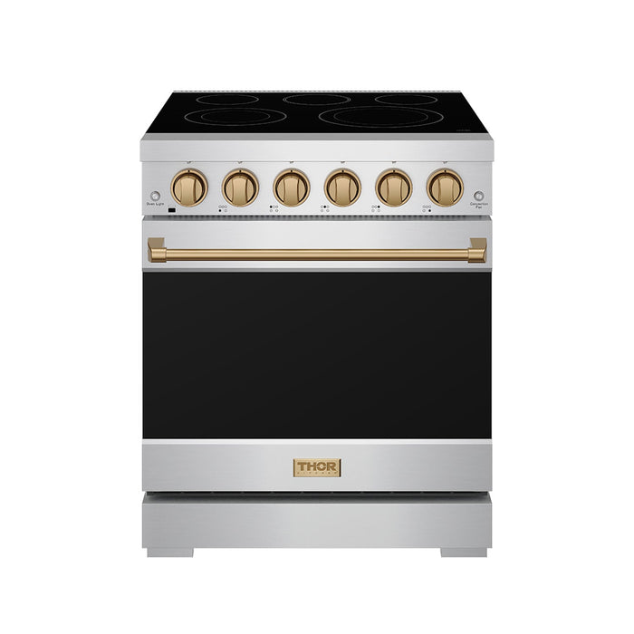 Gordon Ramsay THOR 30" 4.55 cu. ft. Professional Electric Range with Precision Knob Control RSE30P - Stainless Steel / Bronze - front door closed